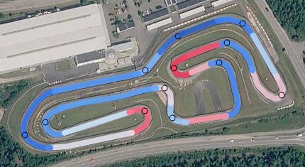 Consistency heatmap: blue where laps repeat, red where they vary
